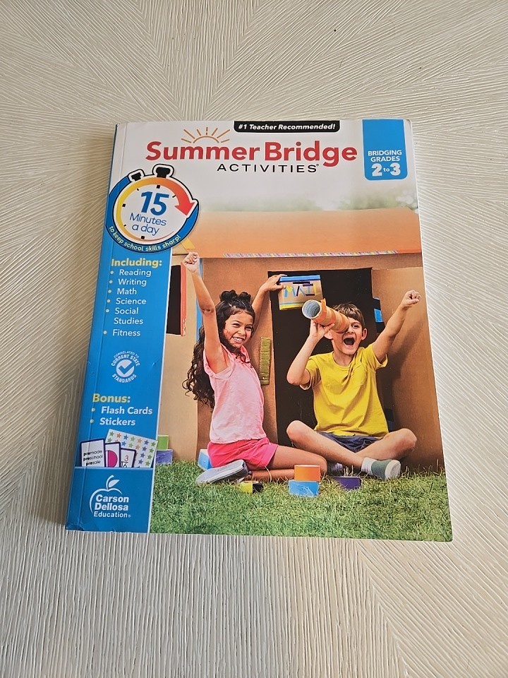 Summer Bridge Activities 2-3 Workbooks, Ages 7-8, Math, Reading Comprehension…