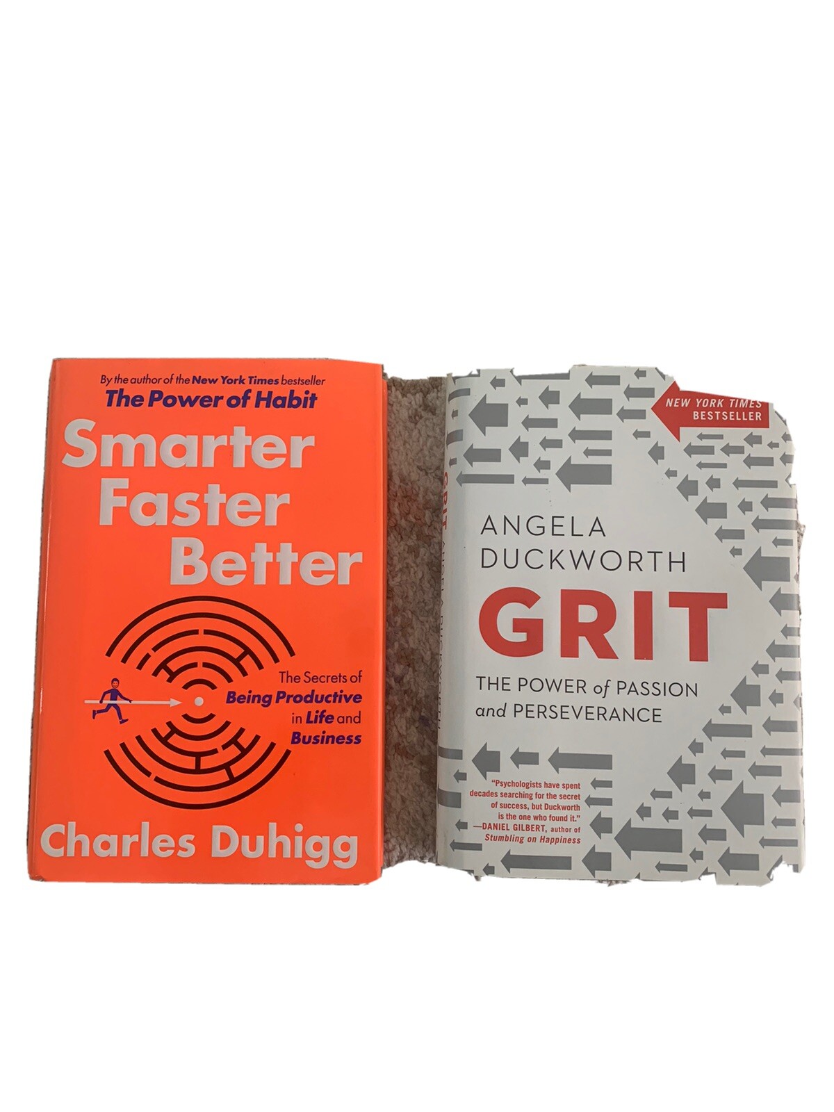Book Package: Angela Duckworth Grit And Charles Duhigg Smarter Faster Better