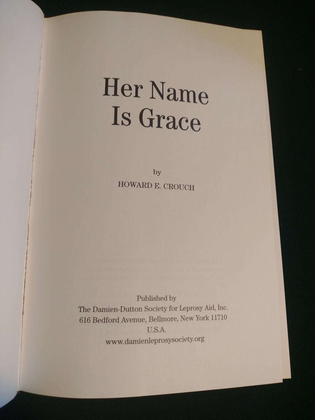 Her Name Is Grace by Howard E. Crouch (2003, Hardcover) signed