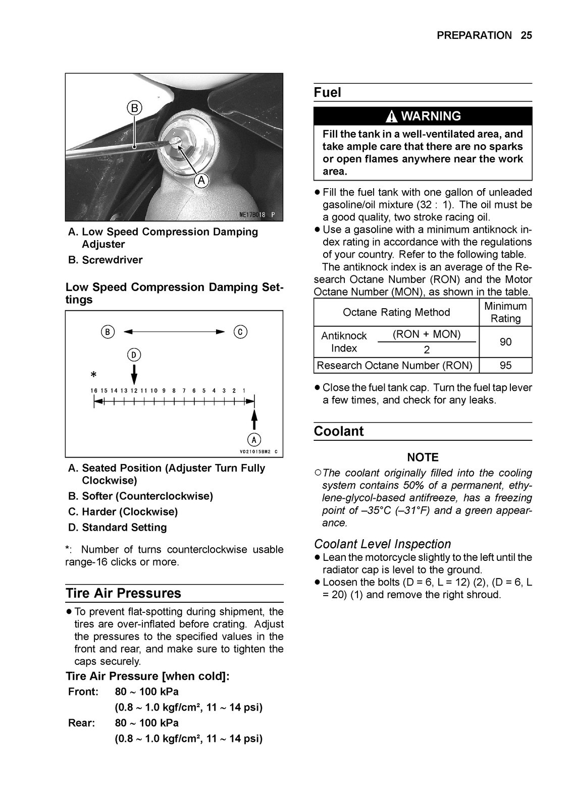 KAWASAKI KX250 Motorcycle Assembly Preparation Manual – SPIRAL BIND – COVERS