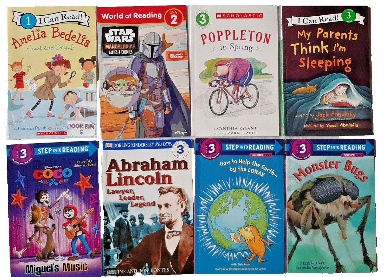 Lot Of 8 Level 1, 2 and 3 Paperback Reading Books ‘I Can Read” Plus More